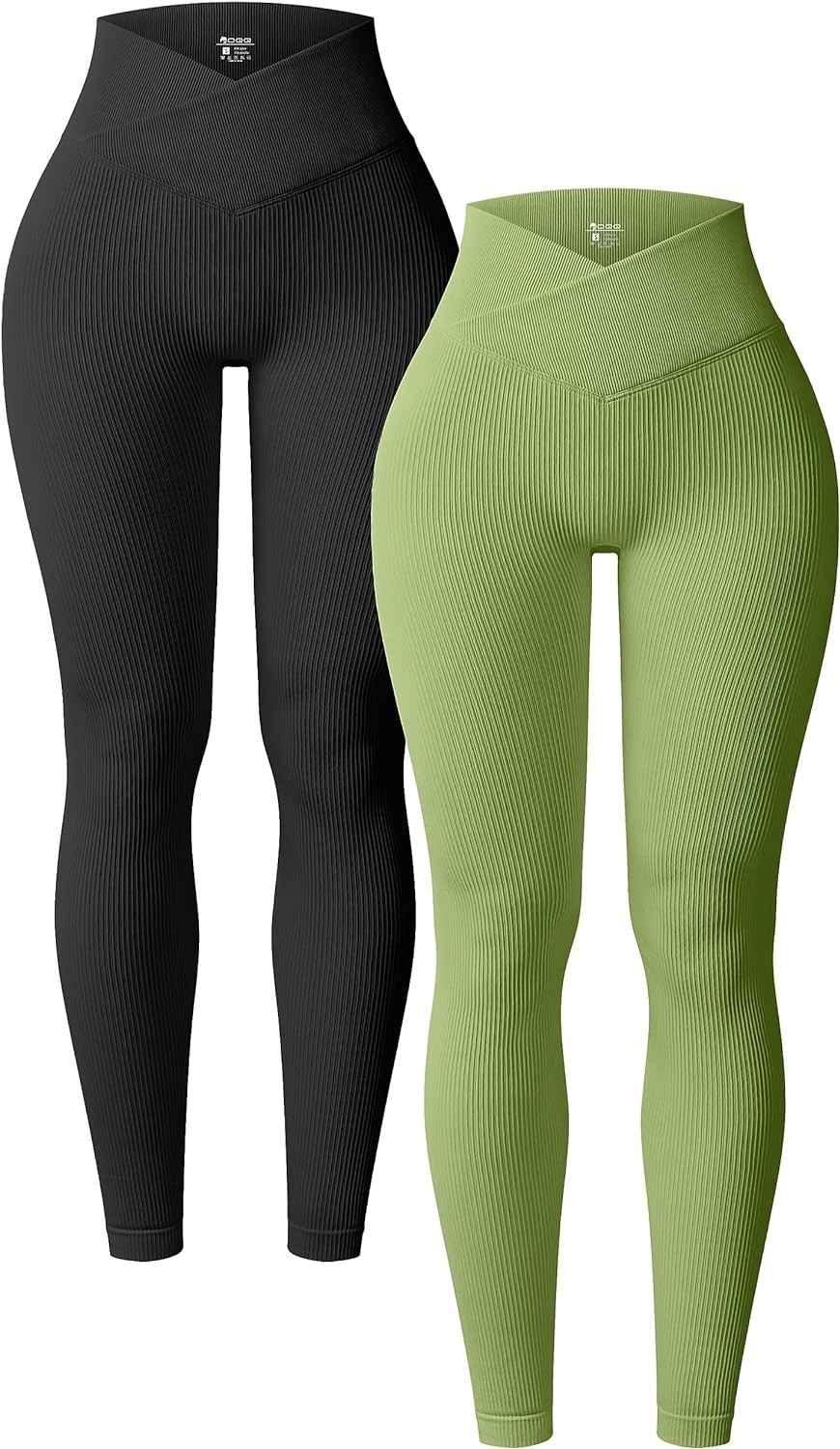 Women's 2 Piece Yoga Leggings Ribbed Seamless Workout